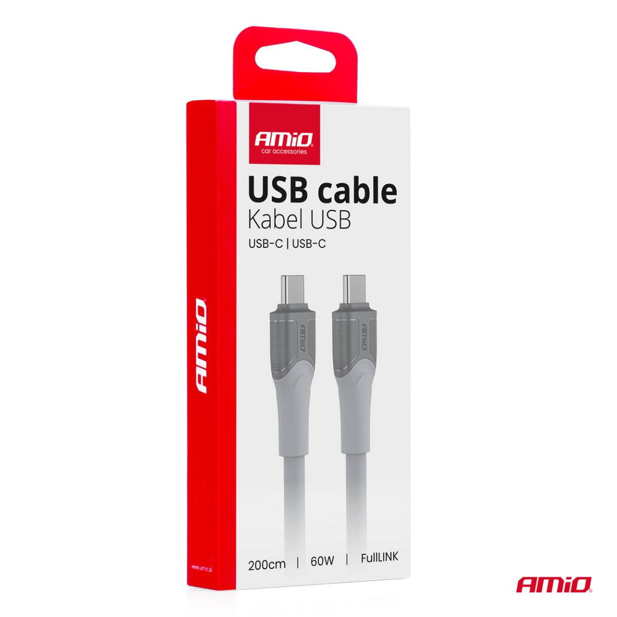 USB-C till USB-C-kabel 2 m 60W FullLINK X111 AMIO-04292