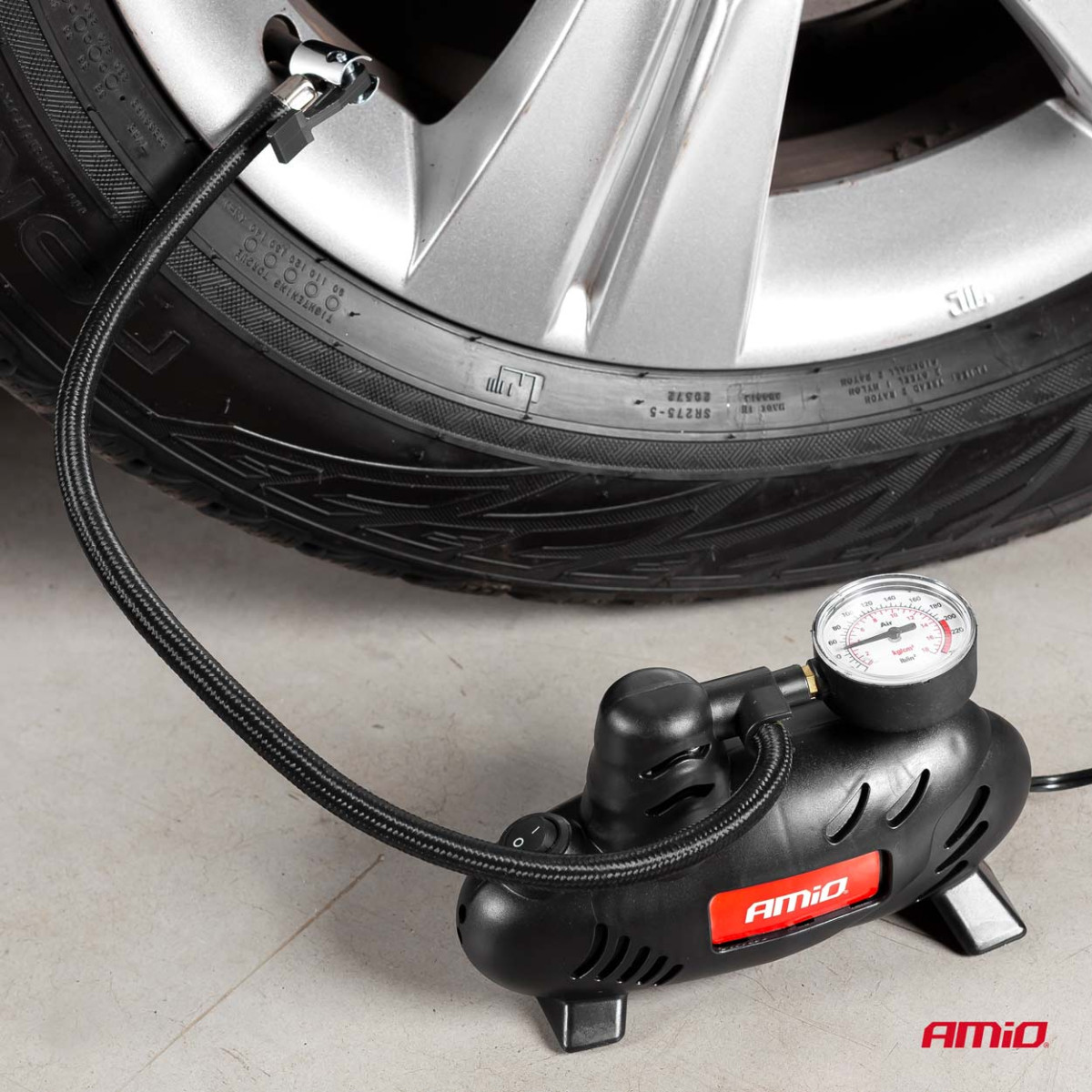 Billuftkompressor med LED-belysning 12V ACOMP-07 AMIO-02181