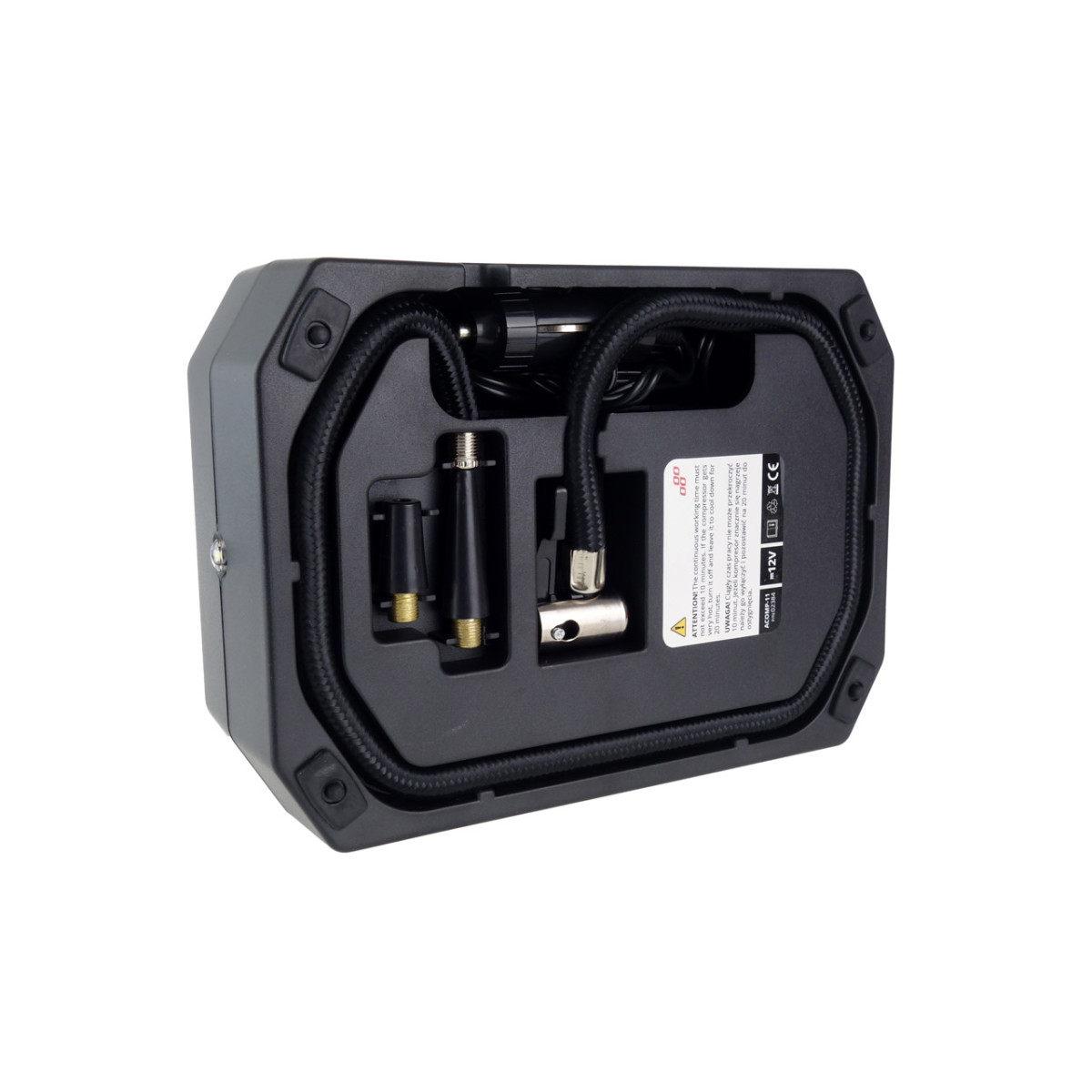 Bilkompressor 12V med digital tryckmätare och LED, AMIO-02384