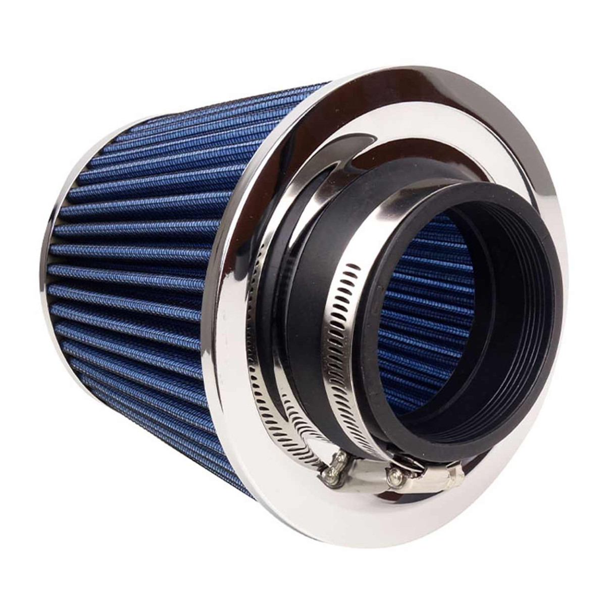 Koniskt luftfilter för bil, universal, blå, med 3 adaptrar, AMIO-02458
