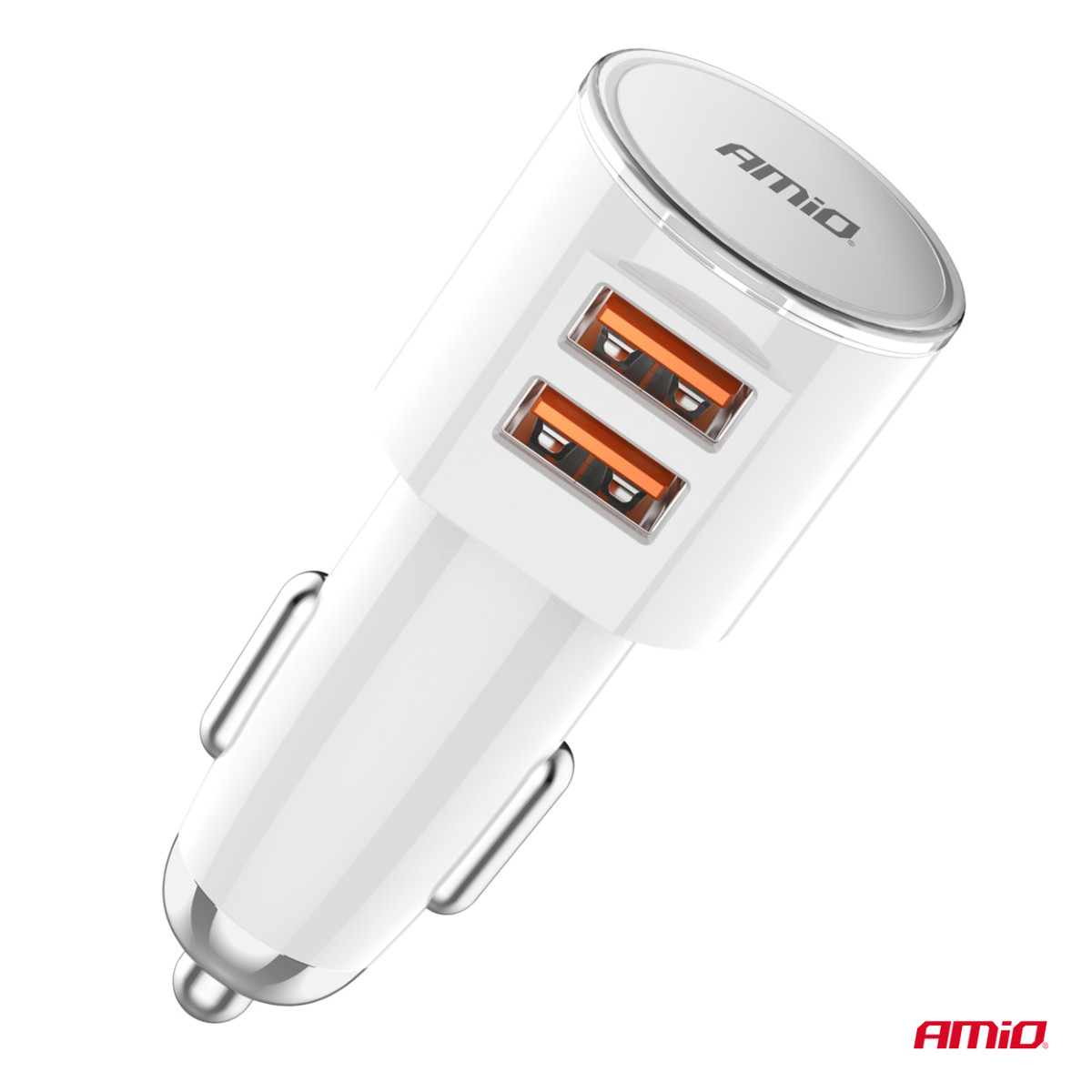 Billaddare 2x USB-A 3.4A 12/24V AMiO-03888