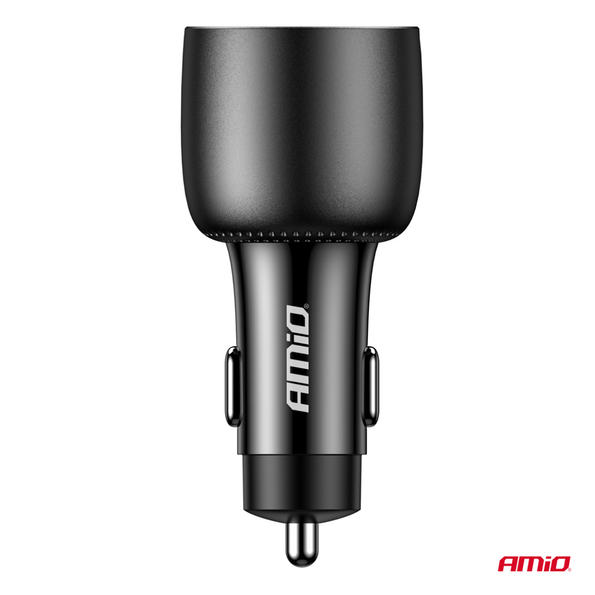 Billaddare 2x USB-C + USB-A 12/24V 100W AMIO-04371