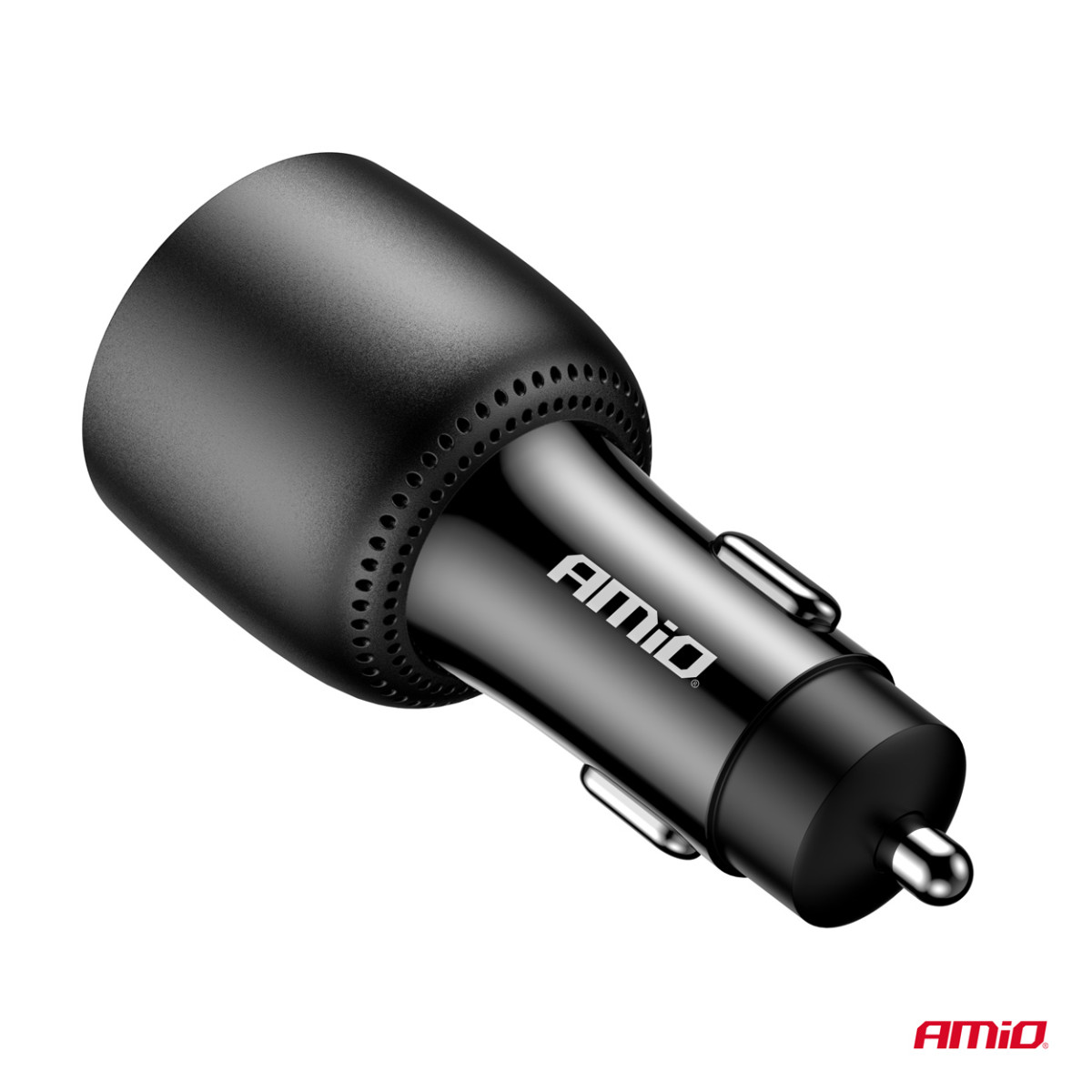 Billaddare 2x USB-C + USB-A 12/24V 100W AMIO-04371