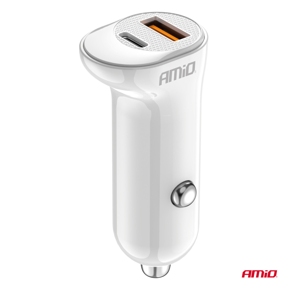 Billaddare USB-A+ USB-C 20W 12/24V AMiO-03875