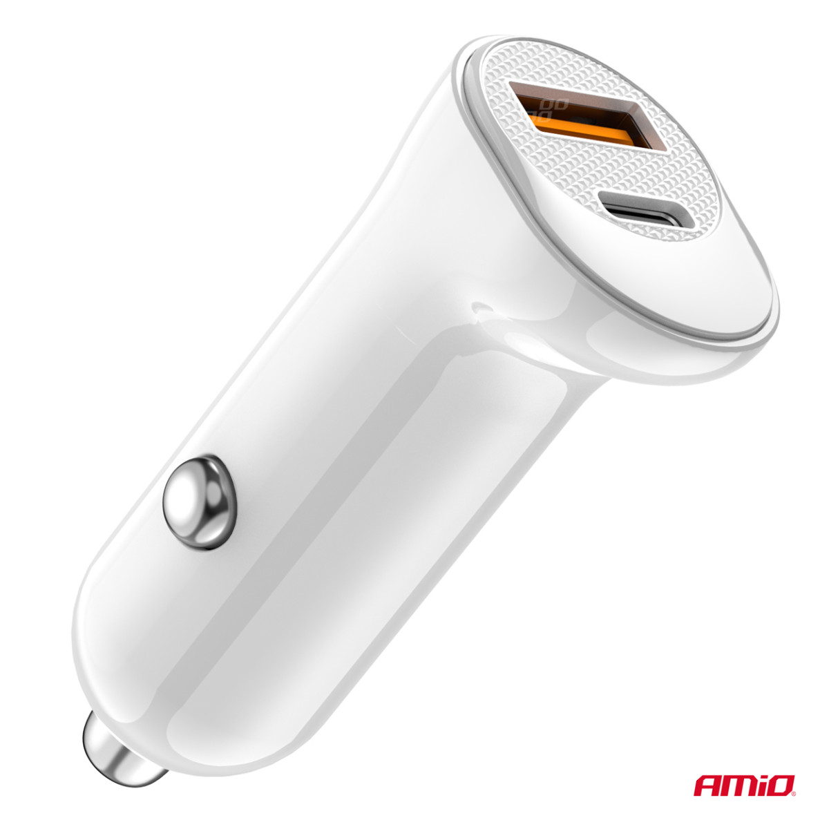 Billaddare USB-A+ USB-C 20W 12/24V AMiO-03875