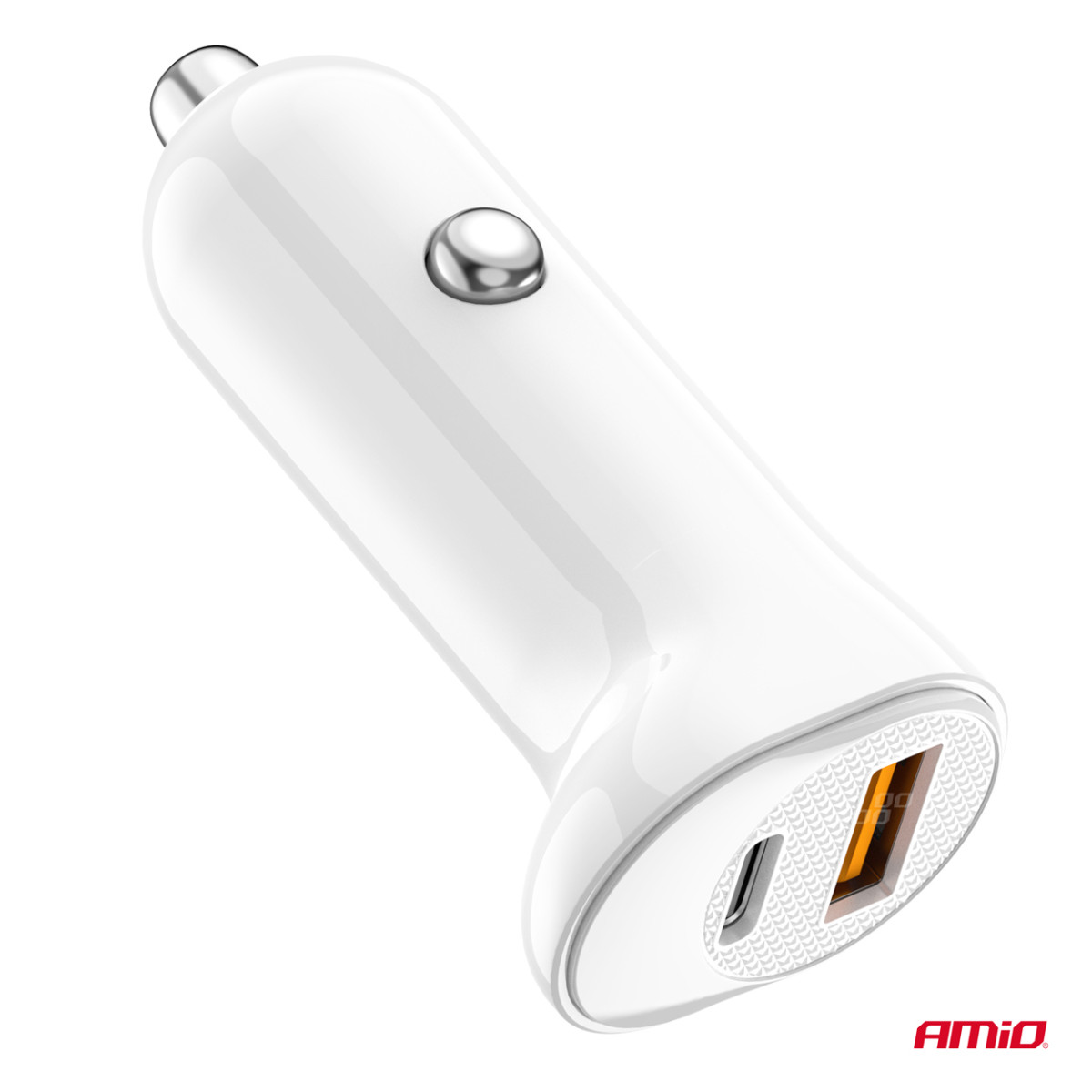 Billaddare USB-A+ USB-C 20W 12/24V AMiO-03875