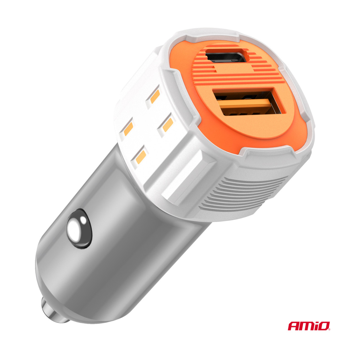 Billaddare USB-A + USB-C 20W 12/24V AMiO-03882