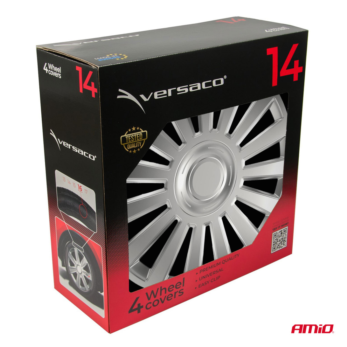 Hjulkapslar 4 st. Luxury, silverfärgade 14"