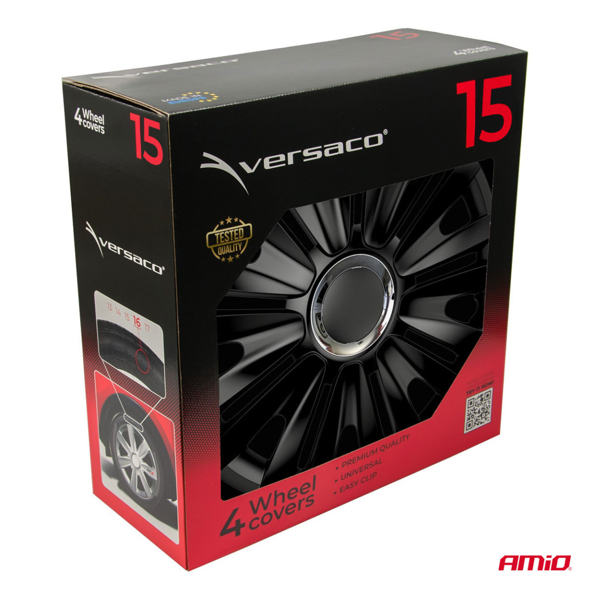 Hjulkapslar 4 st. Royal, svarta 15"