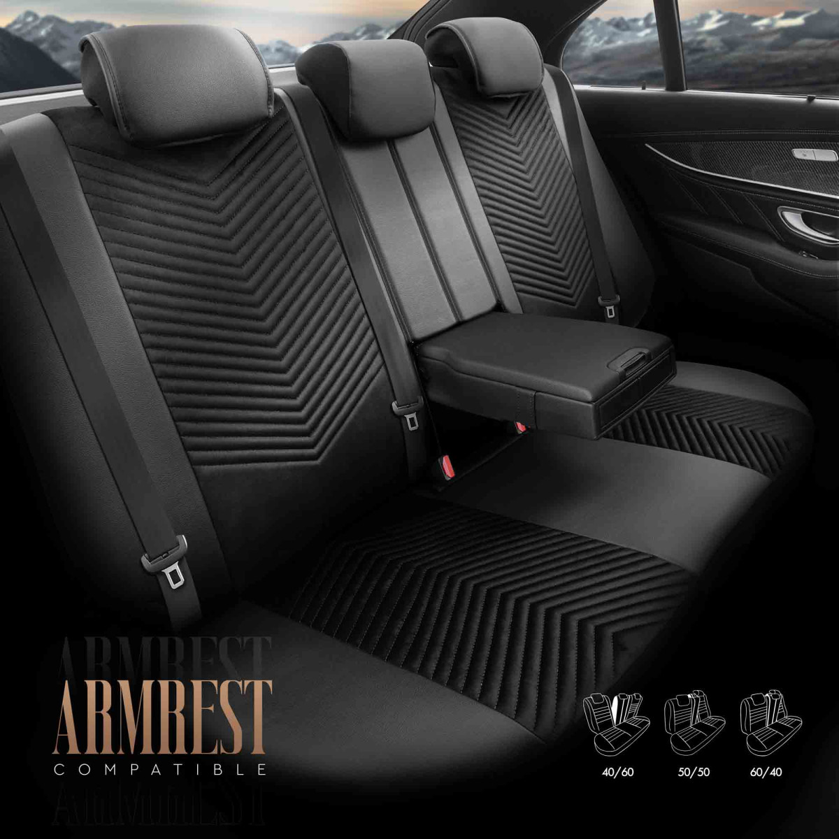 Universella sätesöverdrag OTOM, ADVANCED - svart