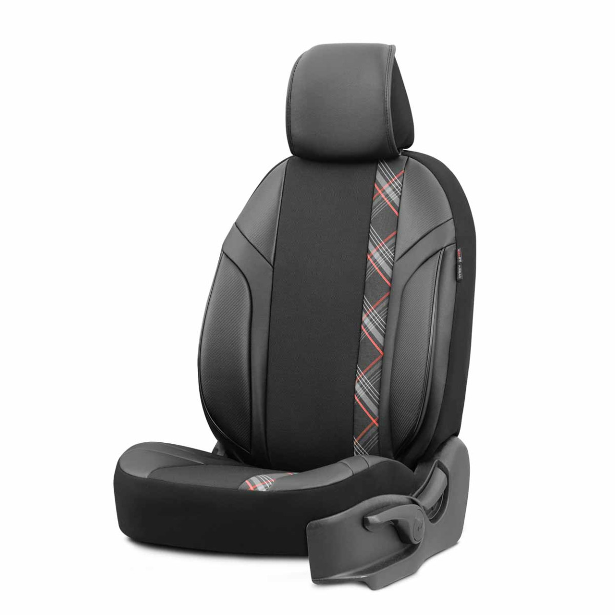 Universella sätesöverdrag OTOM, HORIZON - svart/röd