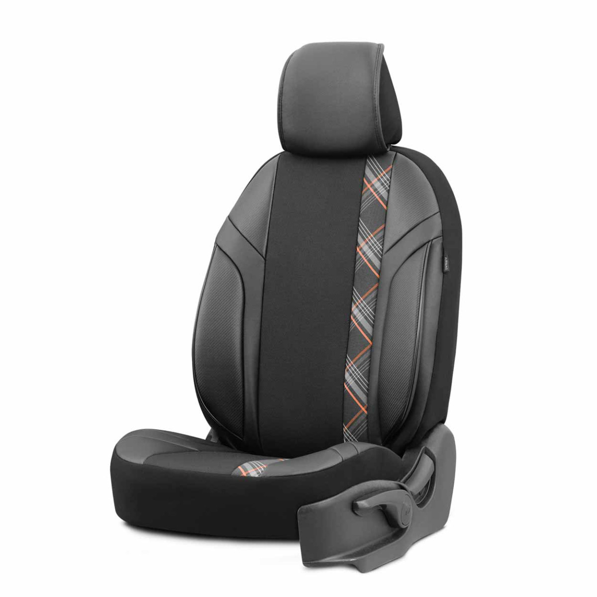 Universella sätesöverdrag OTOM, HORIZON - svart/orange