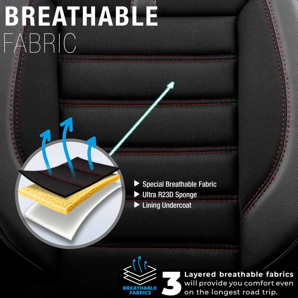 Universella sätesöverdrag OTOM, LIMITED - svart/röd