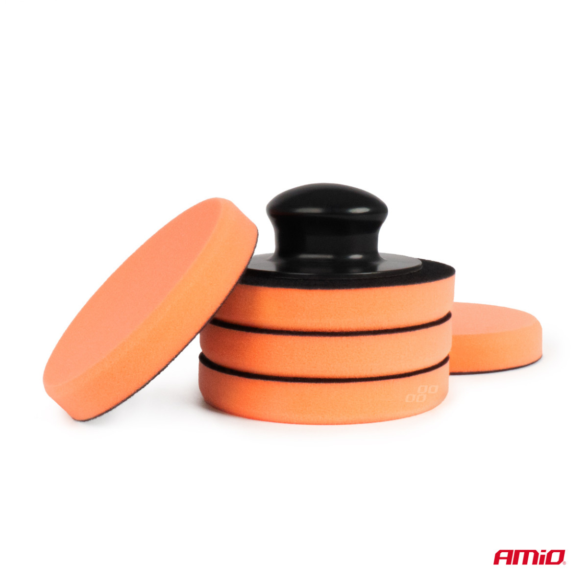 Bilvax-/poleringsrondellset med handtag, 125 mm, 5 st., AMIO-02903