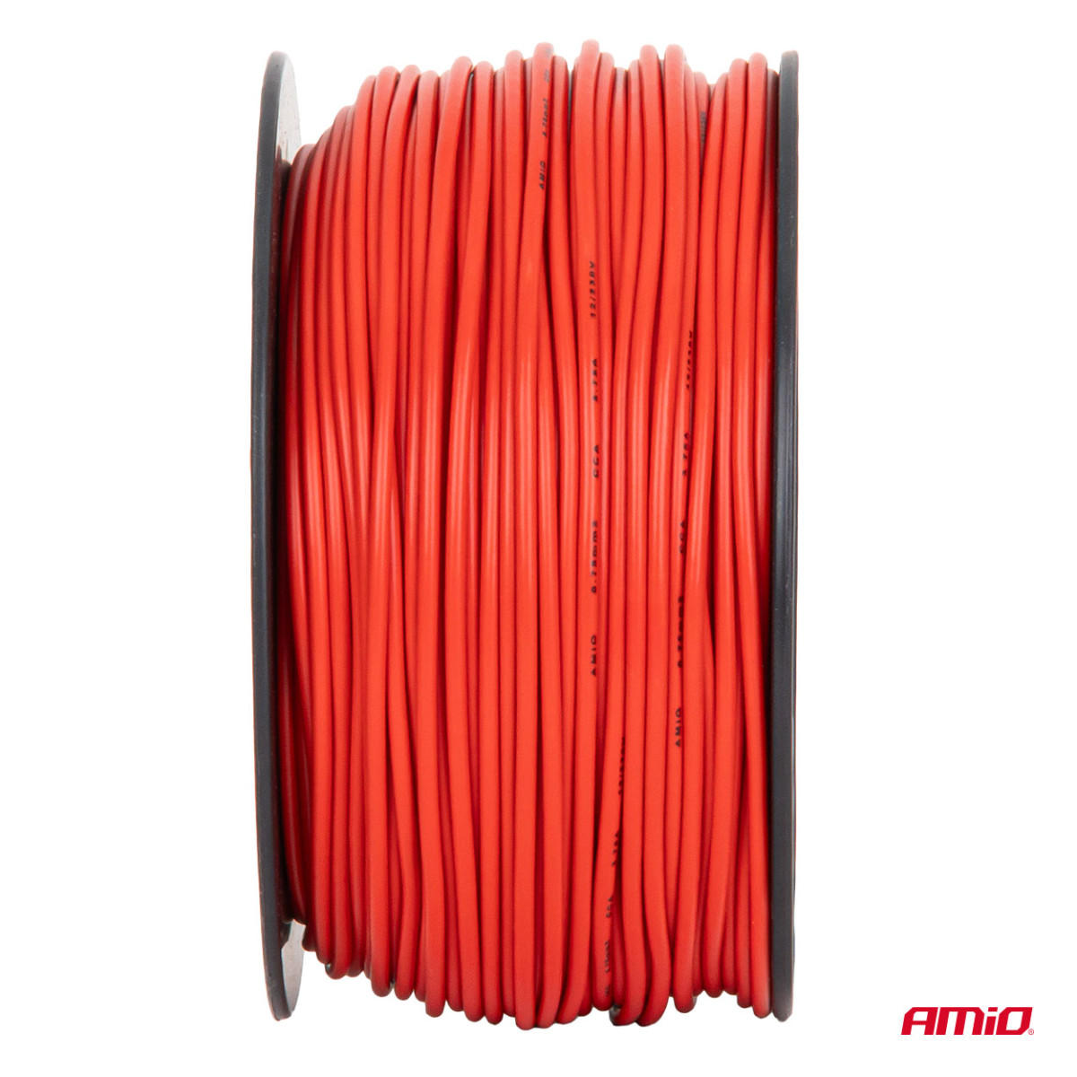 Enkelkärnig CCA-kabel, röd, 1x0,75mm² 100m 3,75A 12/230V AMIO-04450
