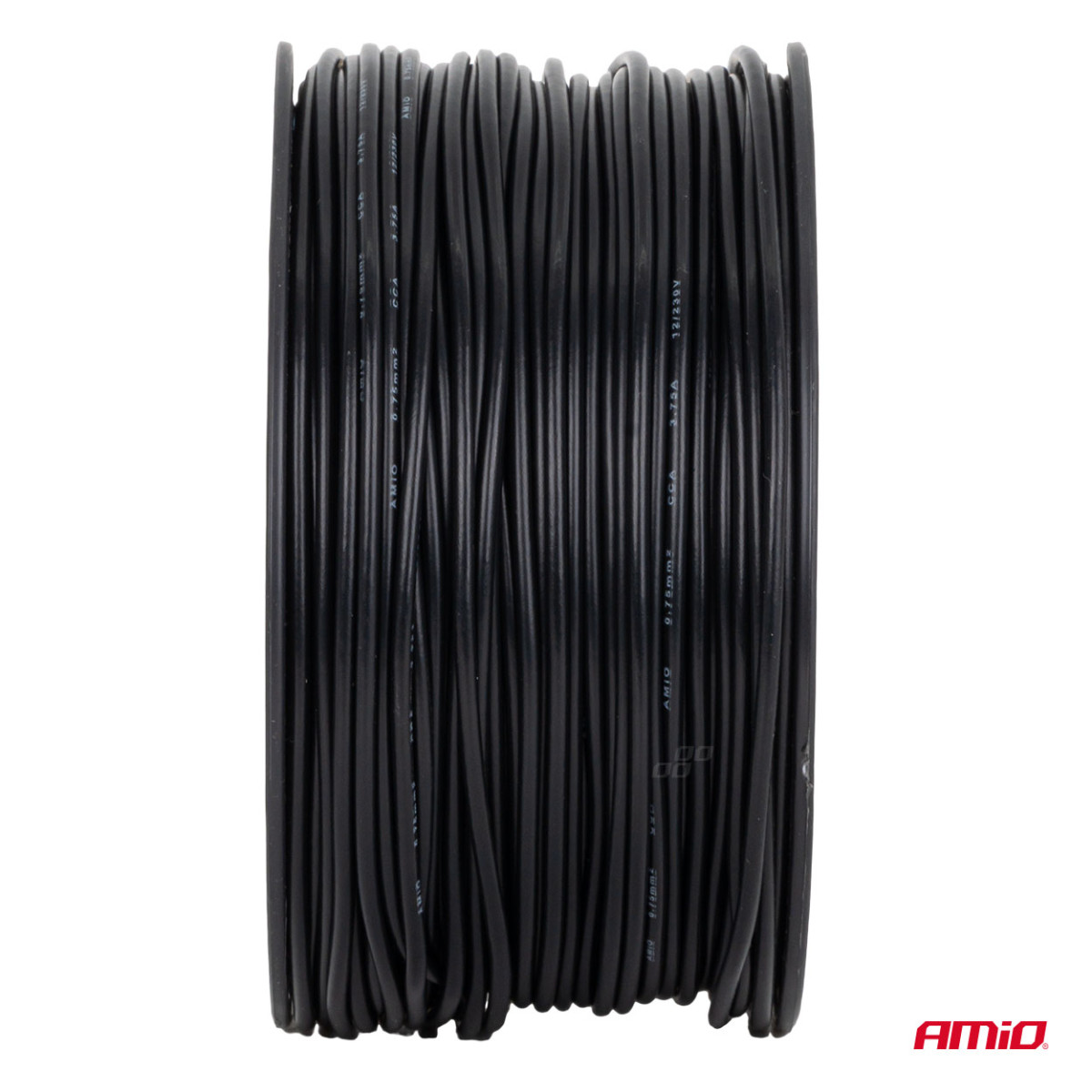 Enkelkärnig CCA-kabel, svart, 1x0,75 mm² 100 m 12/230V AMIO-04453