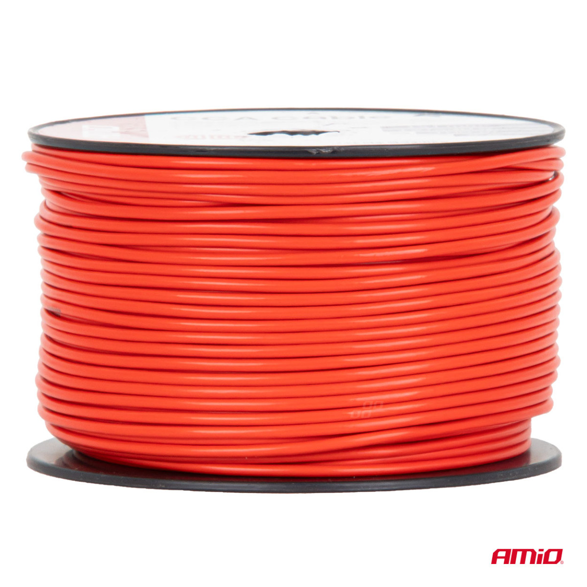 Enkelkärnig CCA-kabel, röd, 1x1mm² 100m 5A 12/230V AMIO-04451