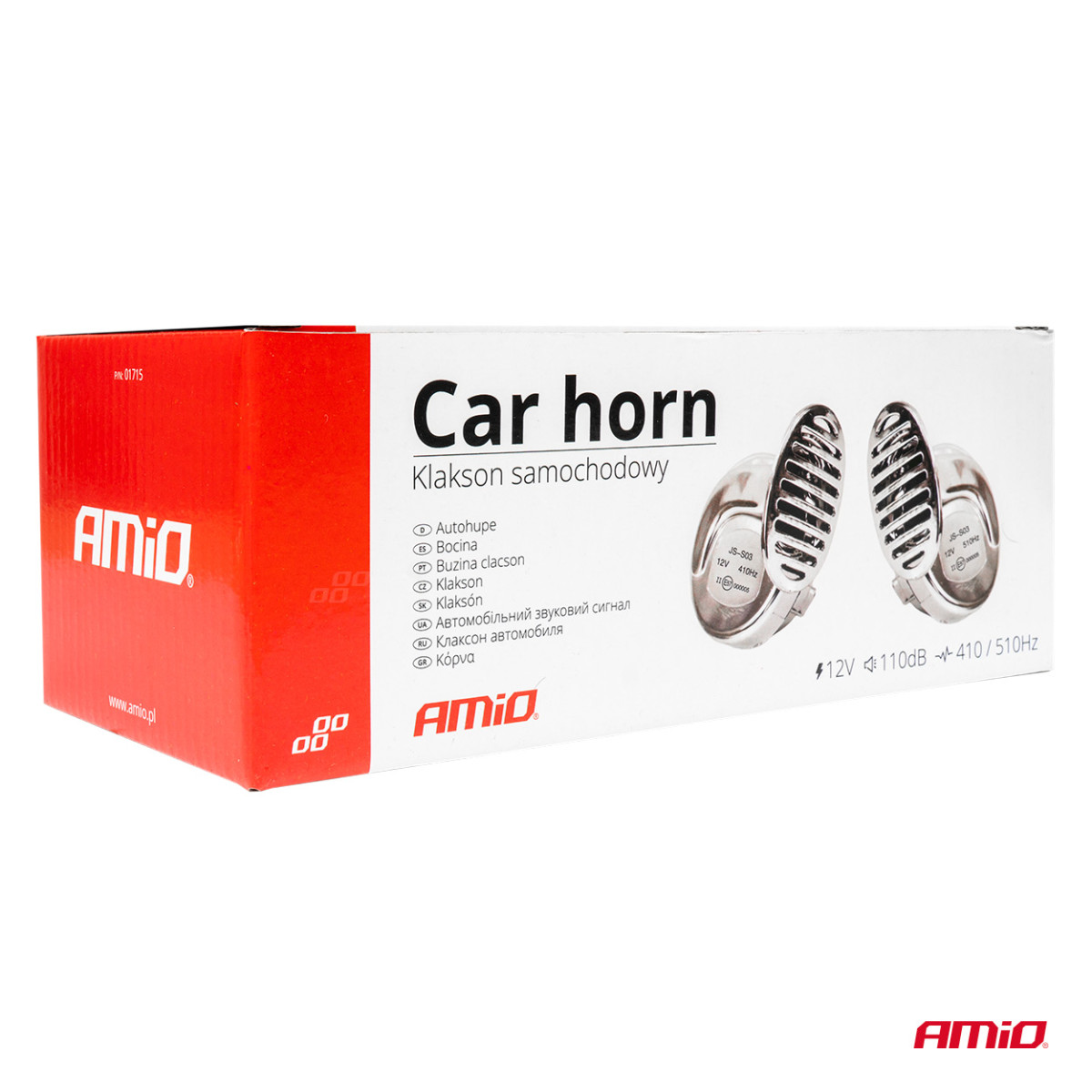 Horn – 2 st., 110 dB, krom, 12 V, AMIO-01715