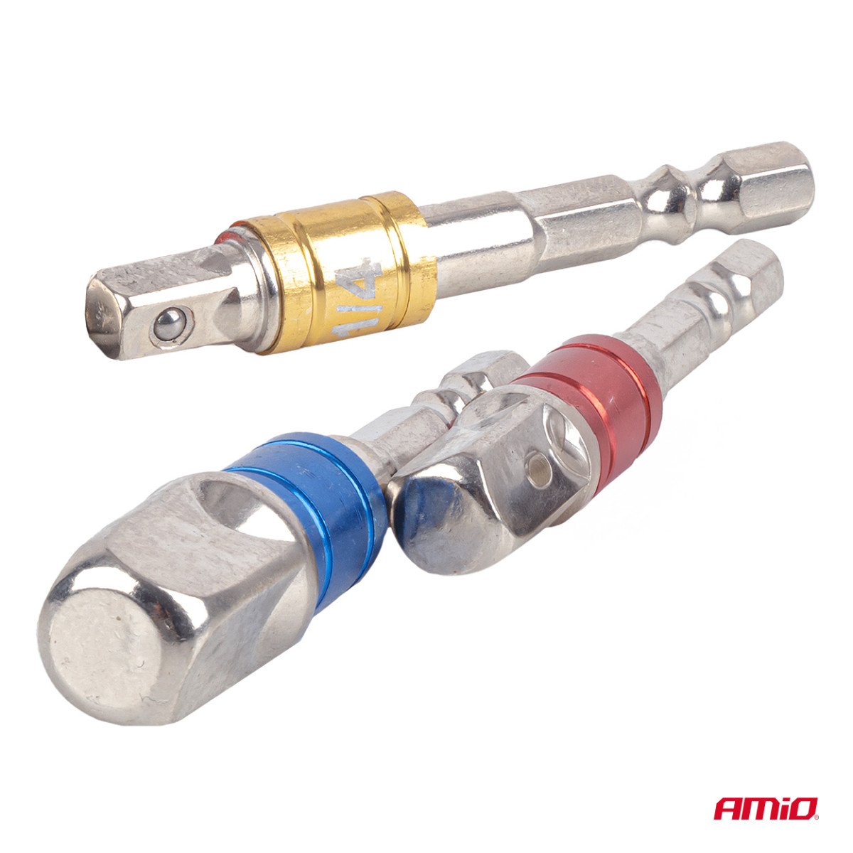 Hylsnyckeladaptersats för skruvmejsel, 1/4" / 3/8" / 1/2", 3 delar, AMIO-04936