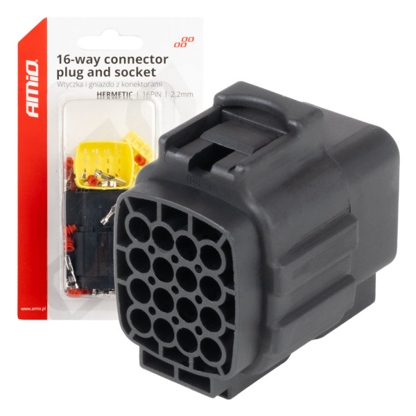 Vattentät 16-polig elektrisk kontakt, 2,2 mm AMIO-04353