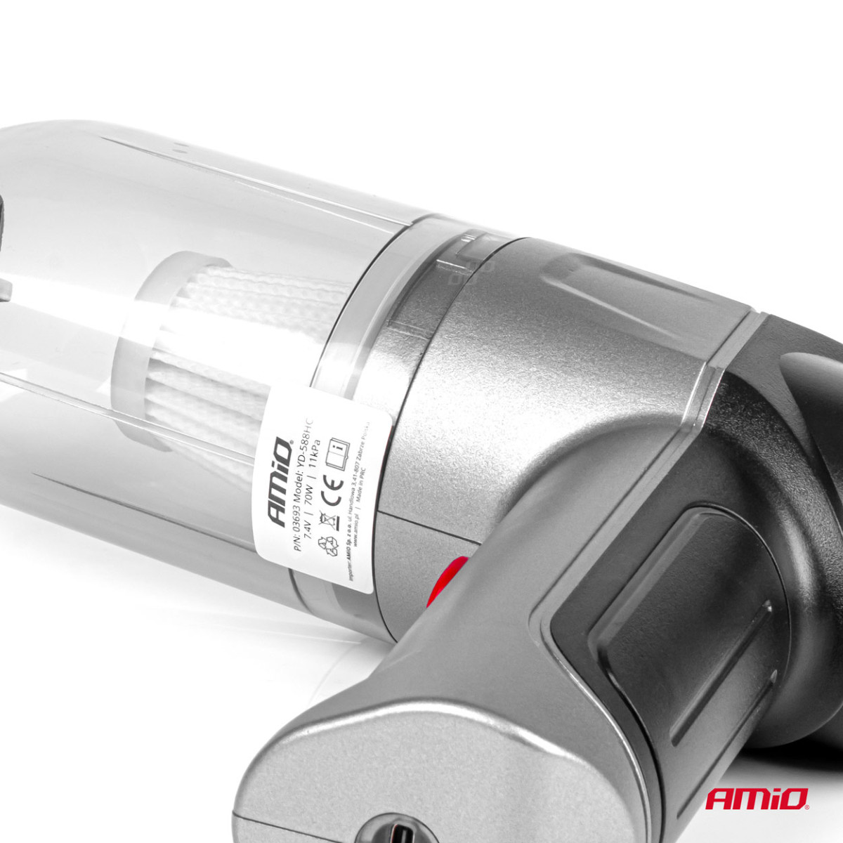 Sladdlös bildammsugare 70 W, 4000 mAh, med HEPA-filter, 11 kPa AMiO-03693