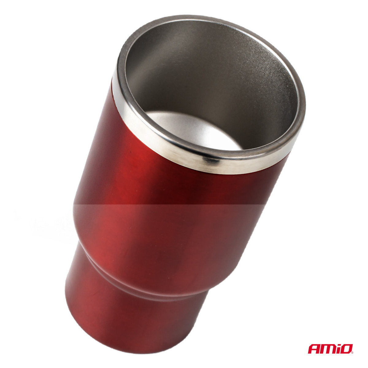 Bilvattenkokare med kopp, 450 ml 12V, röd, AMIO-02177