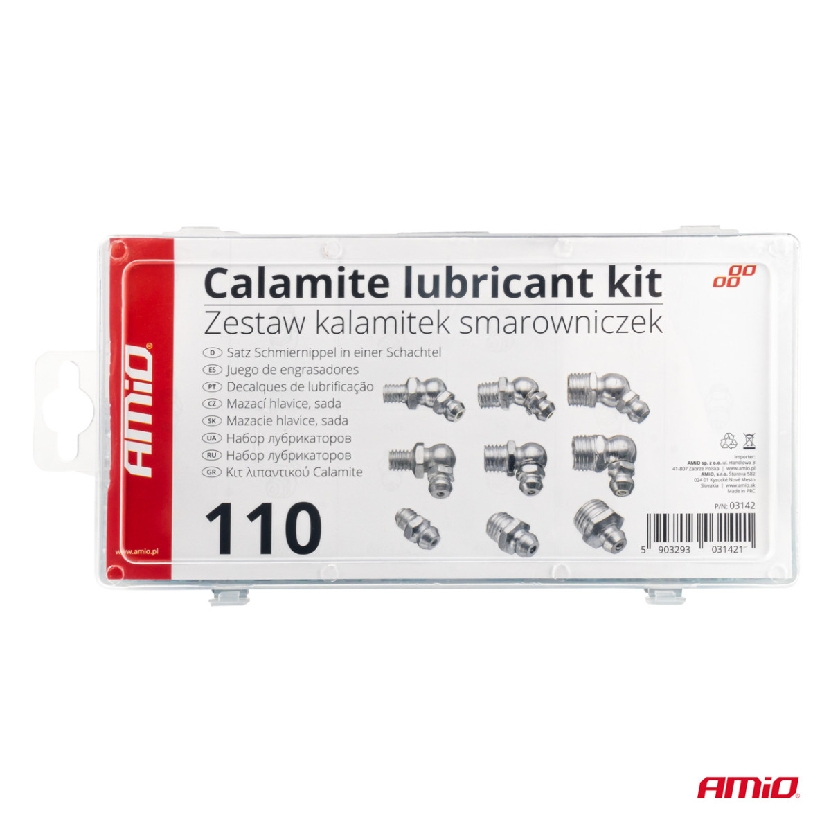 Smörjpunktssats, 110 delar, AMIO-03142