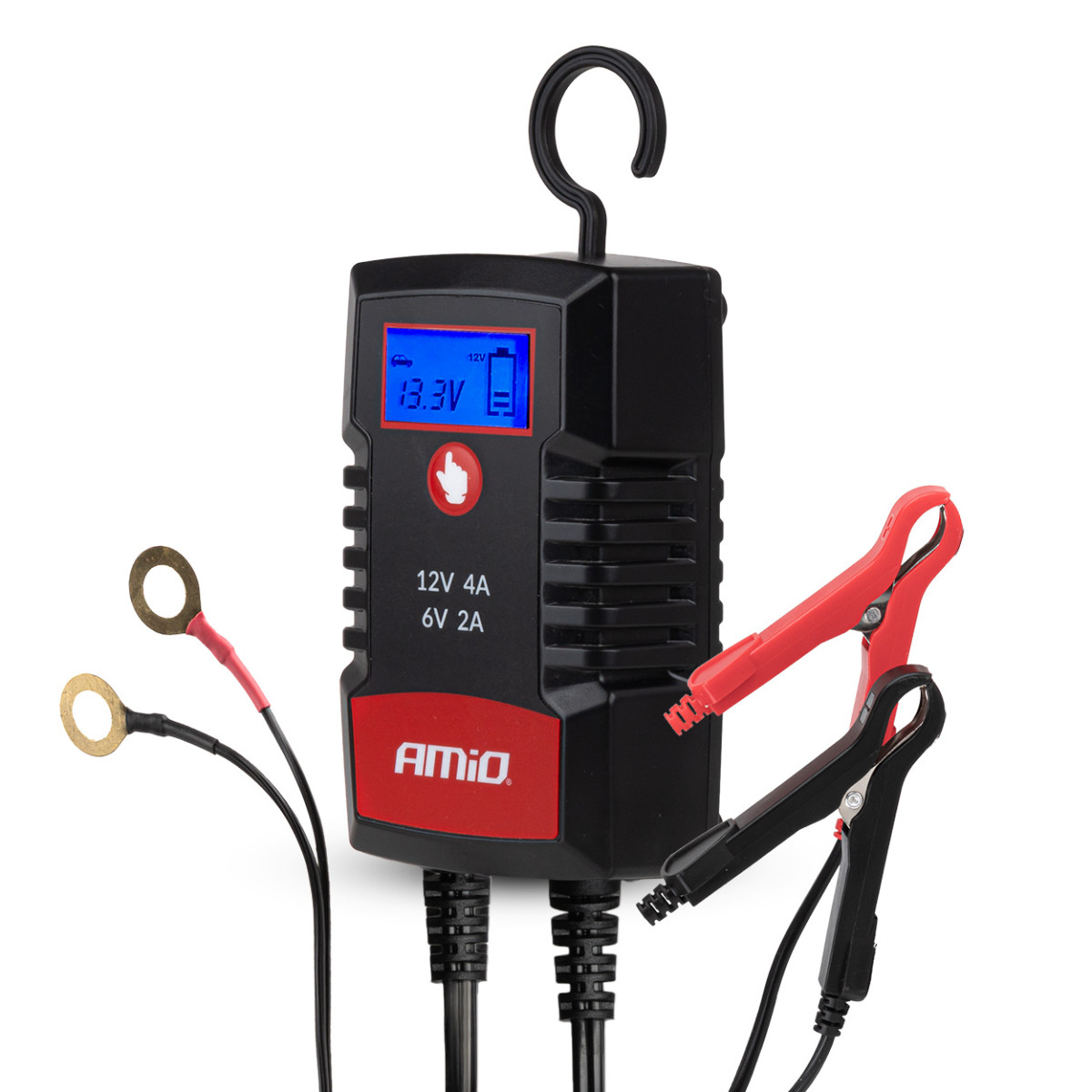 Digital batteriladdare AGM/GEL/LiFePO4 4A 6/12V PRO HOOK AMIO-04531
