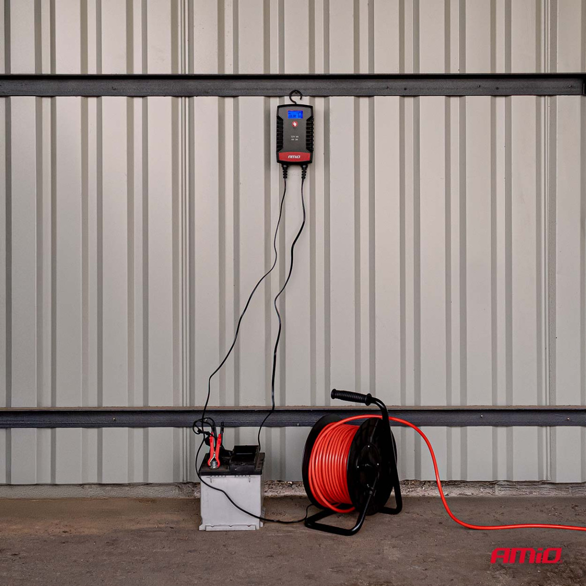 Digital batteriladdare AGM/GEL/LiFePO4 4A 6/12V PRO HOOK AMIO-04531