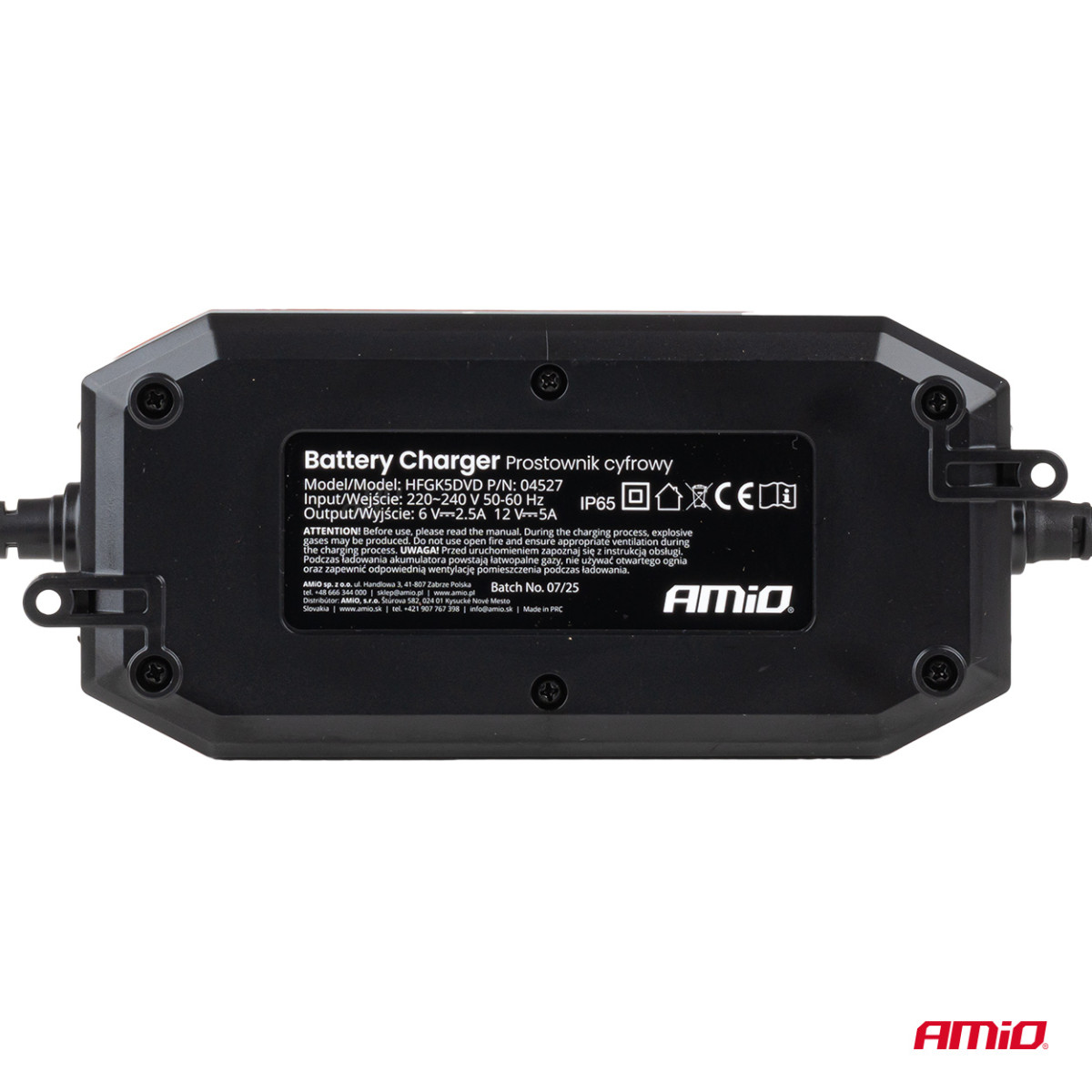 Digital batteriladdare AGM/GEL/STD/LiFePO4 5A 6/12V PRO AMIO-04527