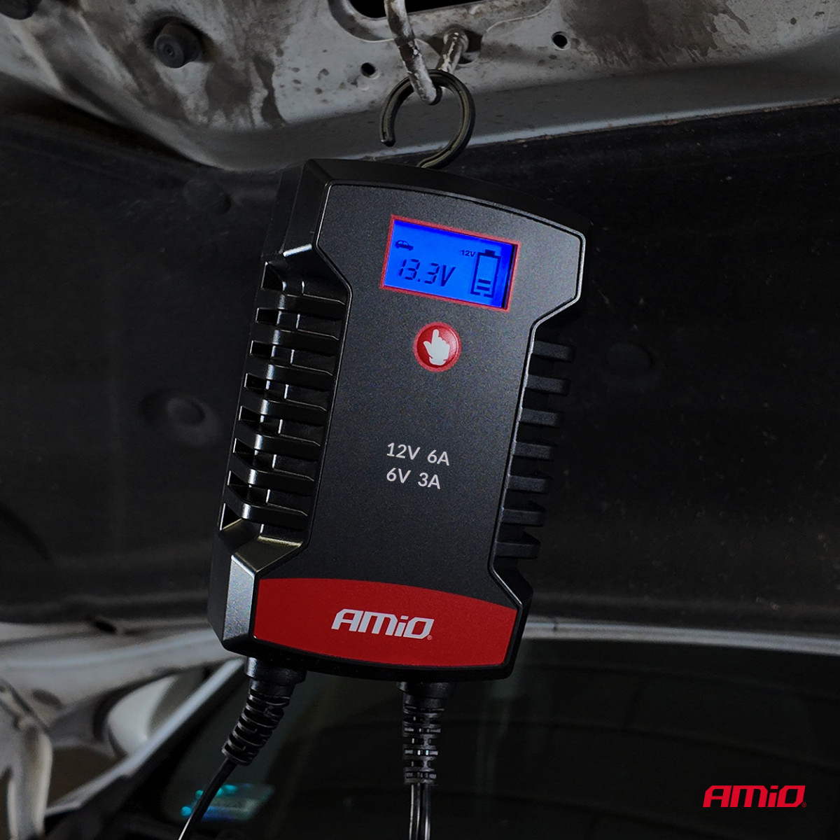Digital batteriladdare AGM/GEL/LiFePO4 6A 6/12V PRO HOOK AMIO-04532