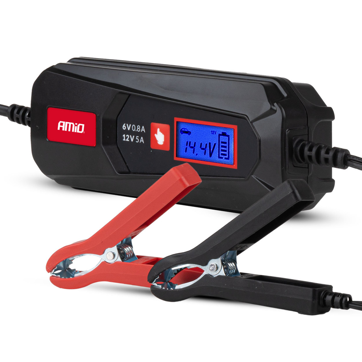 Digital batteriladdare BLYSYRA/STD/GEL/AGM/LiFePO4 5A 6/12V AMIO-04522