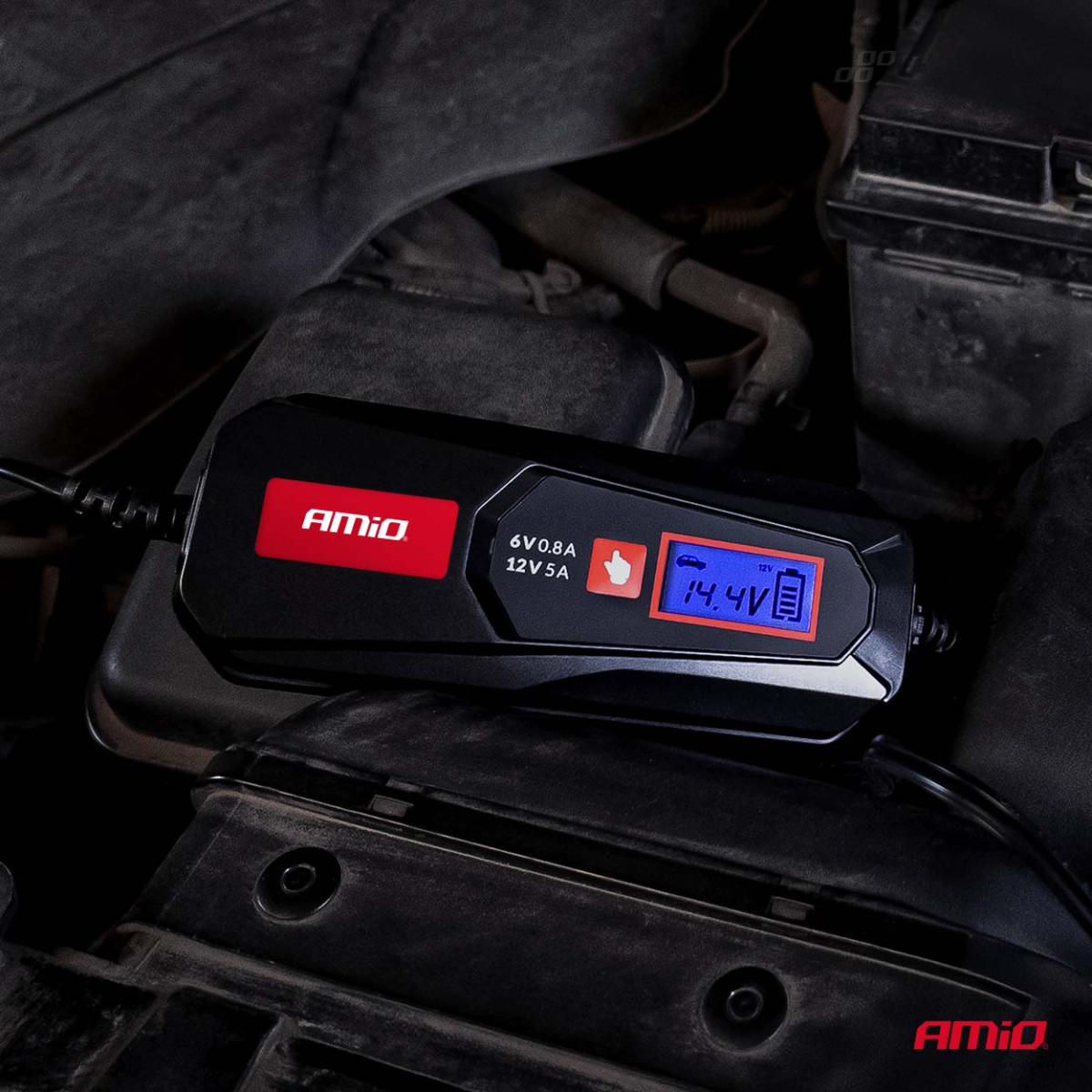 Digital batteriladdare BLYSYRA/STD/GEL/AGM/LiFePO4 5A 6/12V AMIO-04522