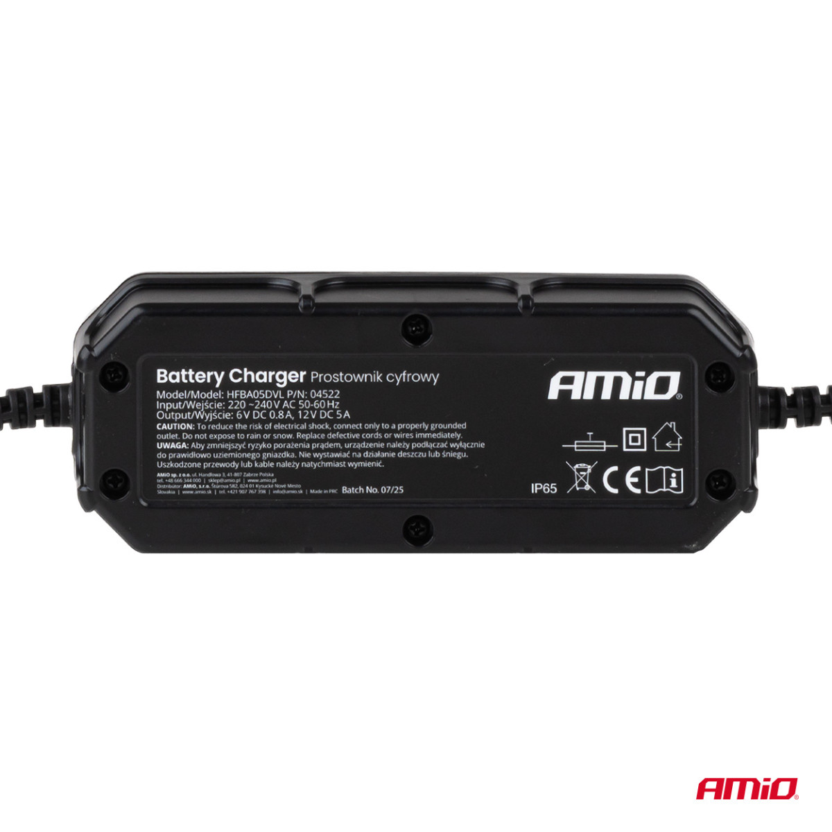 Digital batteriladdare BLYSYRA/STD/GEL/AGM/LiFePO4 5A 6/12V AMIO-04522