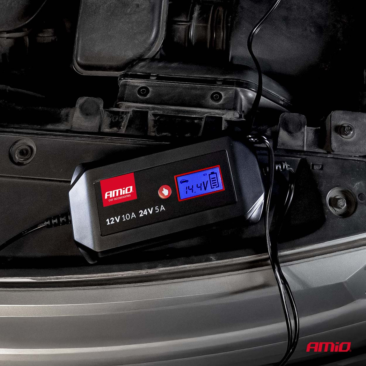 Digital batteriladdare STD/GEL/AGM/WET 10A 12/24V AMIO-04525