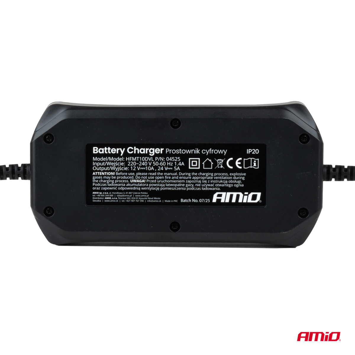 Digital batteriladdare STD/GEL/AGM/WET 10A 12/24V AMIO-04525