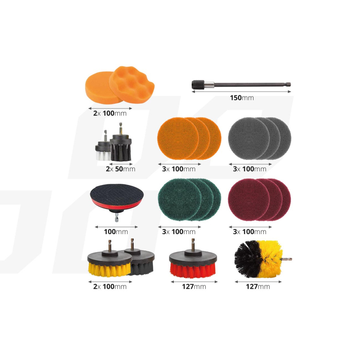 Borstset för borr/skruvmejsel, 22 delar.