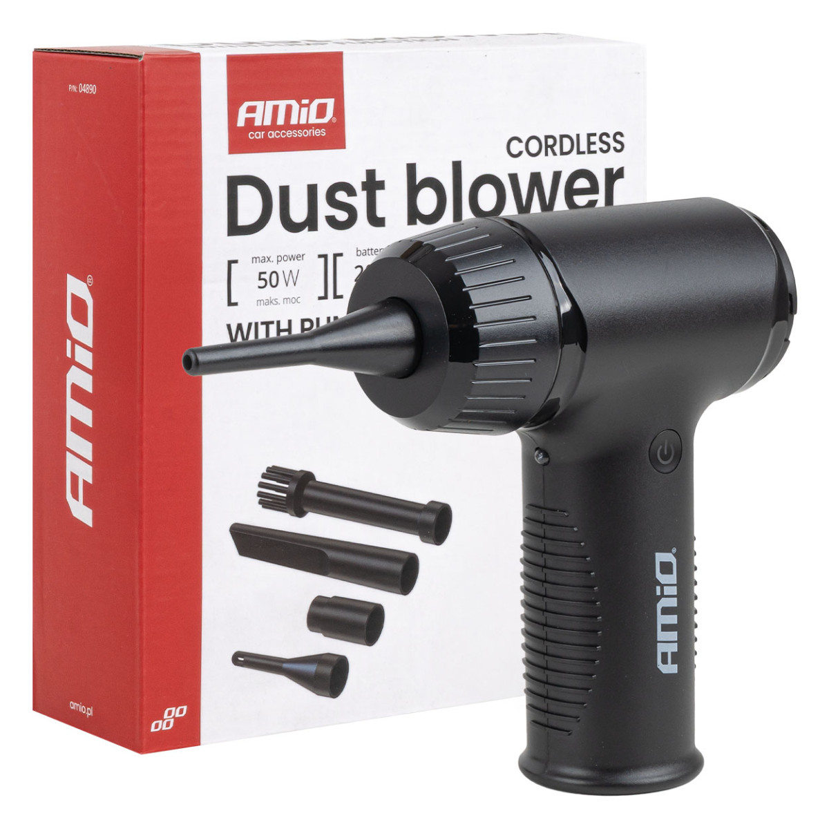 Sladdlös luftblåsare med vakuumpumpfunktion, 50W AMIO-04890