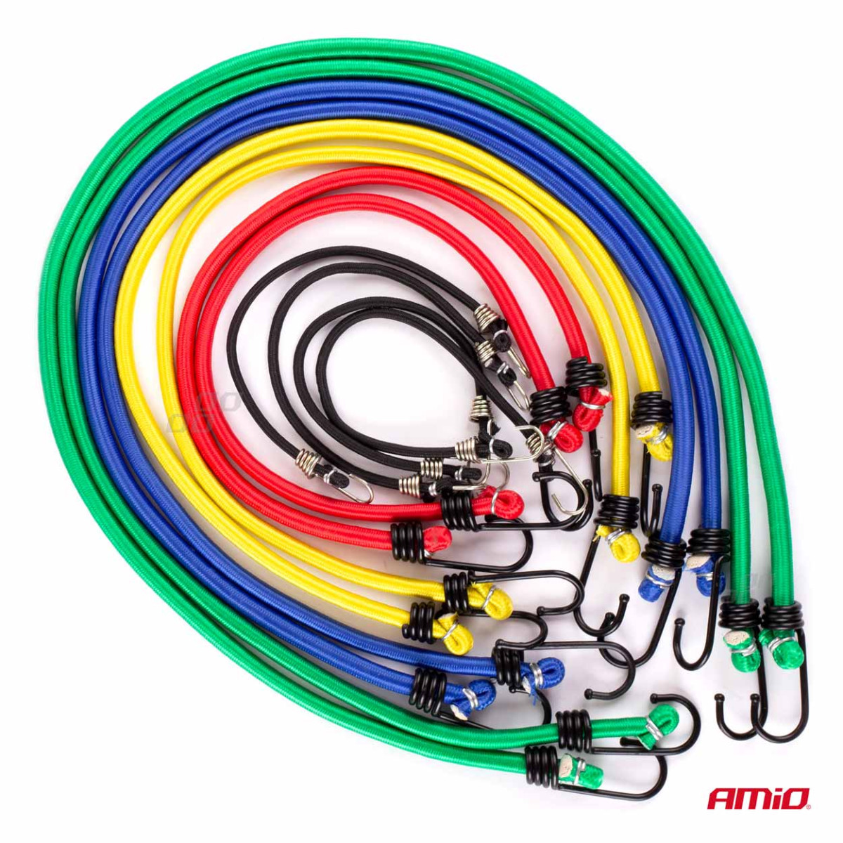 Set med 12 elastiska bagageremmar, BSTRAP-11 AMIO-02836