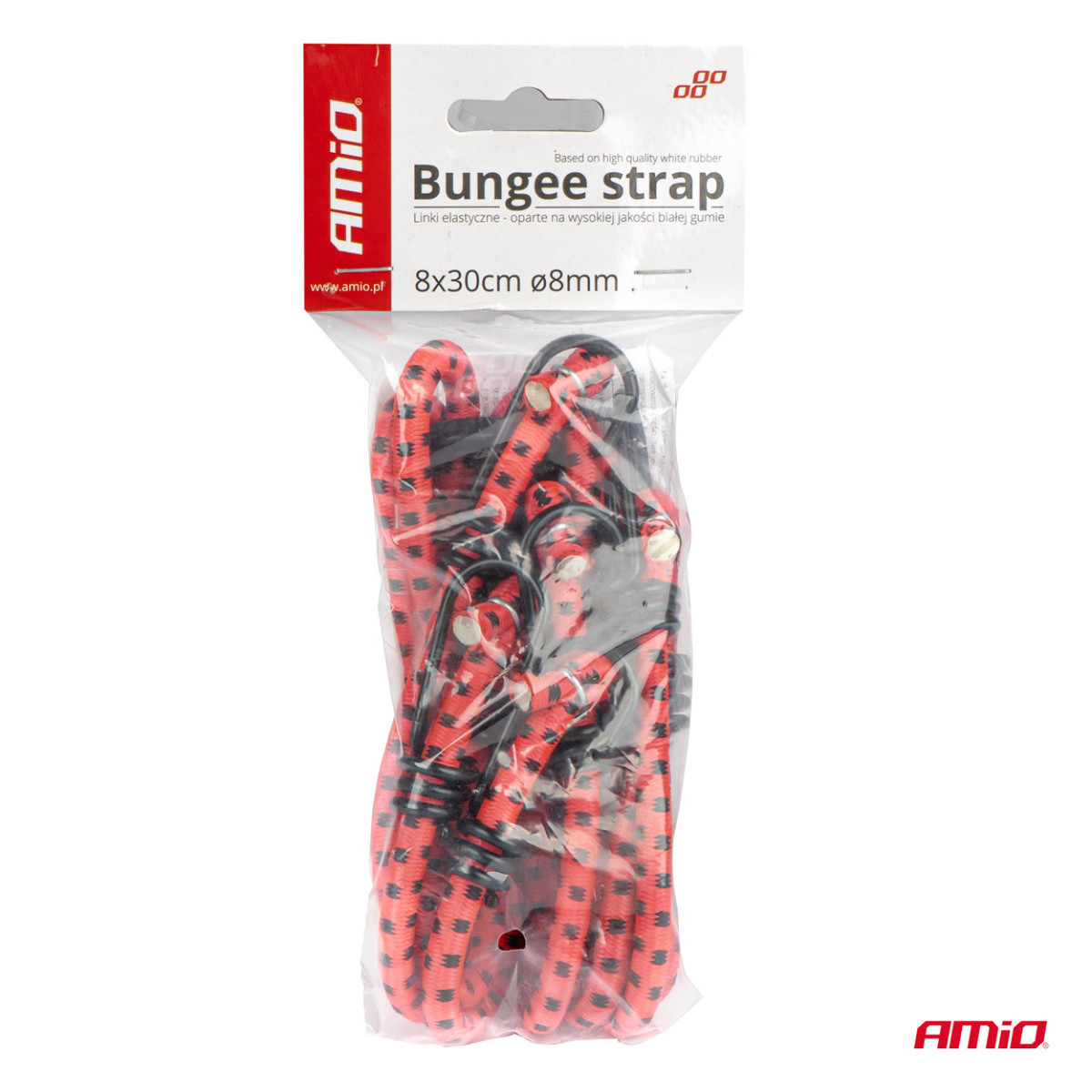 Elastisk bagagerem, 8 stift, 30 cm, Ø8 mm BSTRAP-01 AMIO-01146