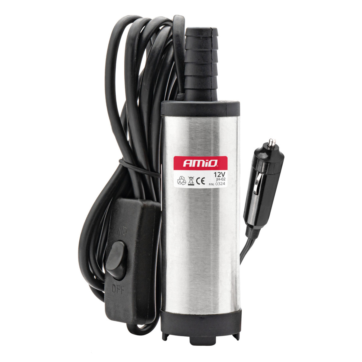 Dränkbar elektrisk dieselbränslepump 38 mm 12V med tändningsadapter AMIO-03242