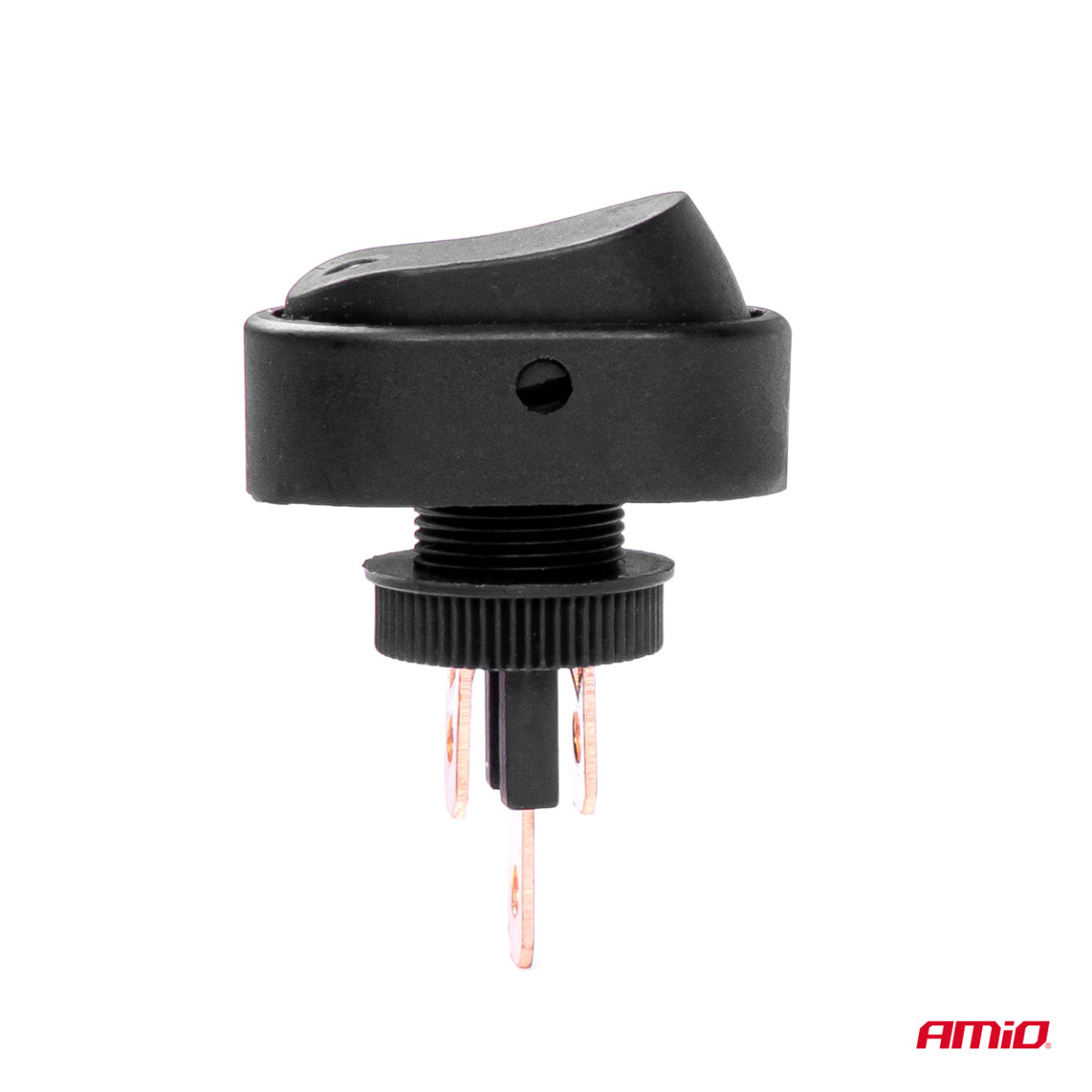 Elliptisk strömbrytare med gul belysning 12/24V max 30A PÅ/AV AMIO-03088