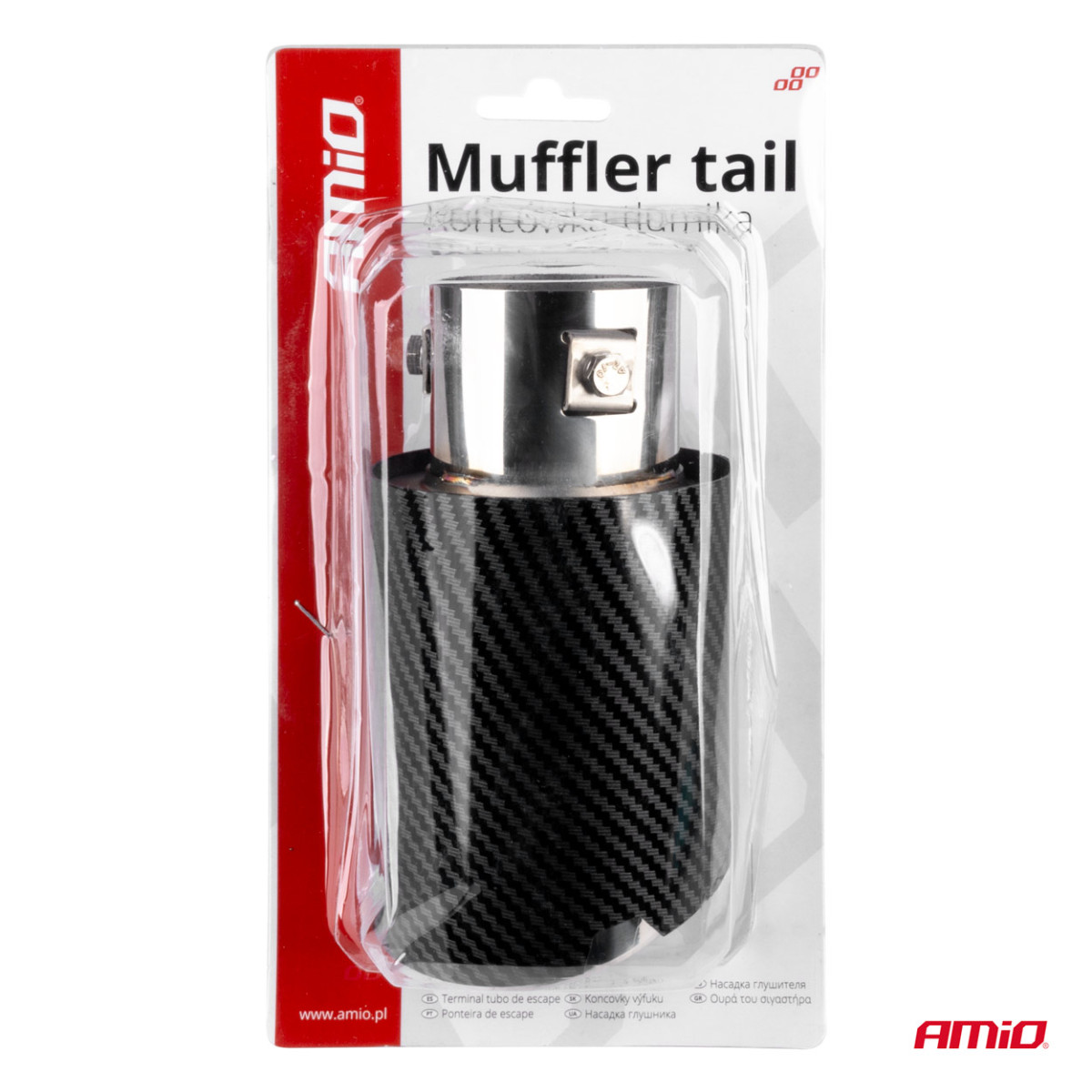 Ljuddämparmunstycke, rostfritt stål, carbon AMIO-04065