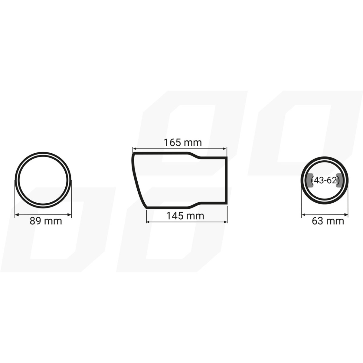 Ljuddämparmunstycke, rostfritt stål, förkromat AMiO-04060