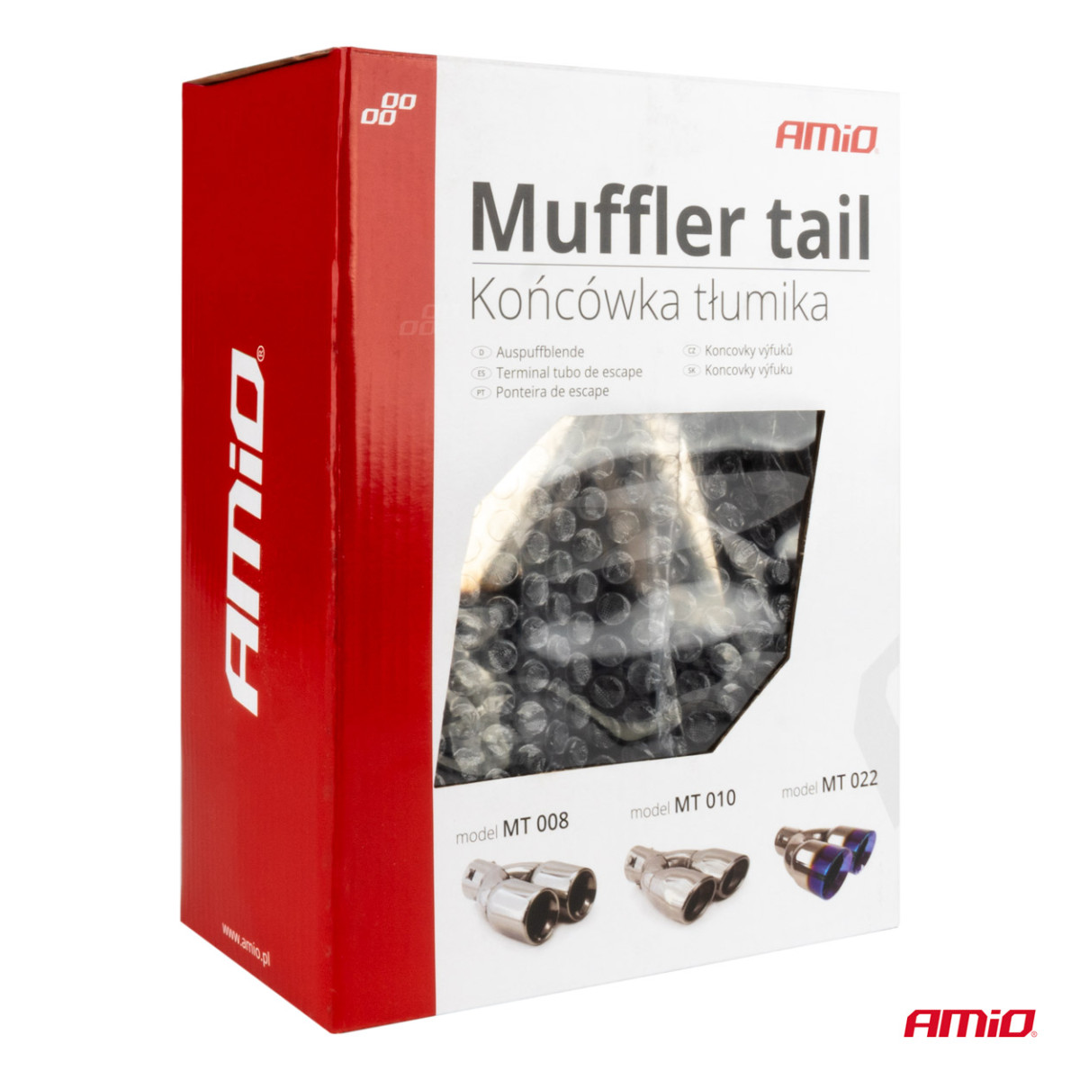 Ljuddämparmunstycke, rostfritt stål, dubbelt, förkromat AMiO-04062