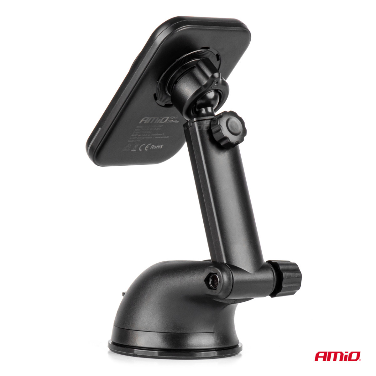 Snabb magnetisk trådlös billaddare Qi2 15W - fönster/instrumentbräda AMIO-04181