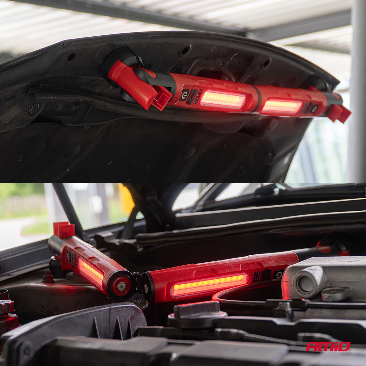 Vikbar LED-arbetslampa med magnet, 4000 mAh, AMIO-05025
