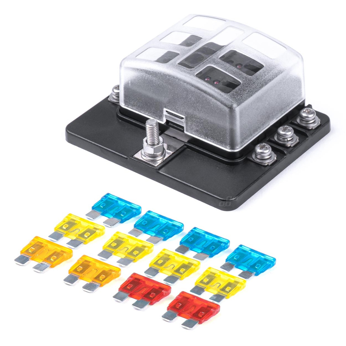 Säkringsbox, 6-platser med säkringar AMIO-03039