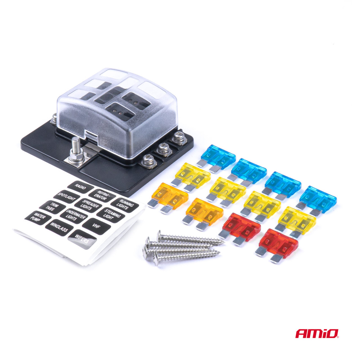 Säkringsbox, 6-platser med säkringar AMIO-03039