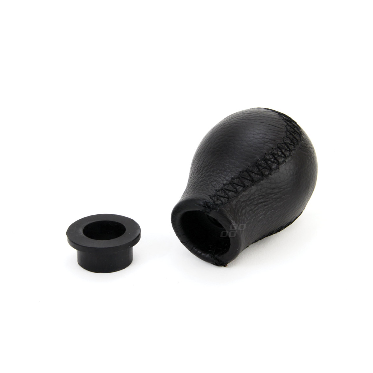 Växelspaksknopp, läder, svart gänga